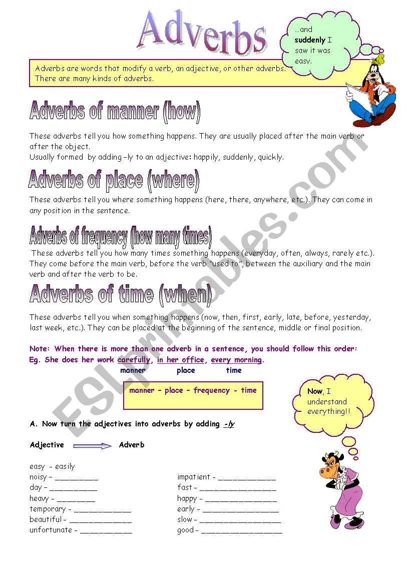 Adverbs (02.09.09) worksheet