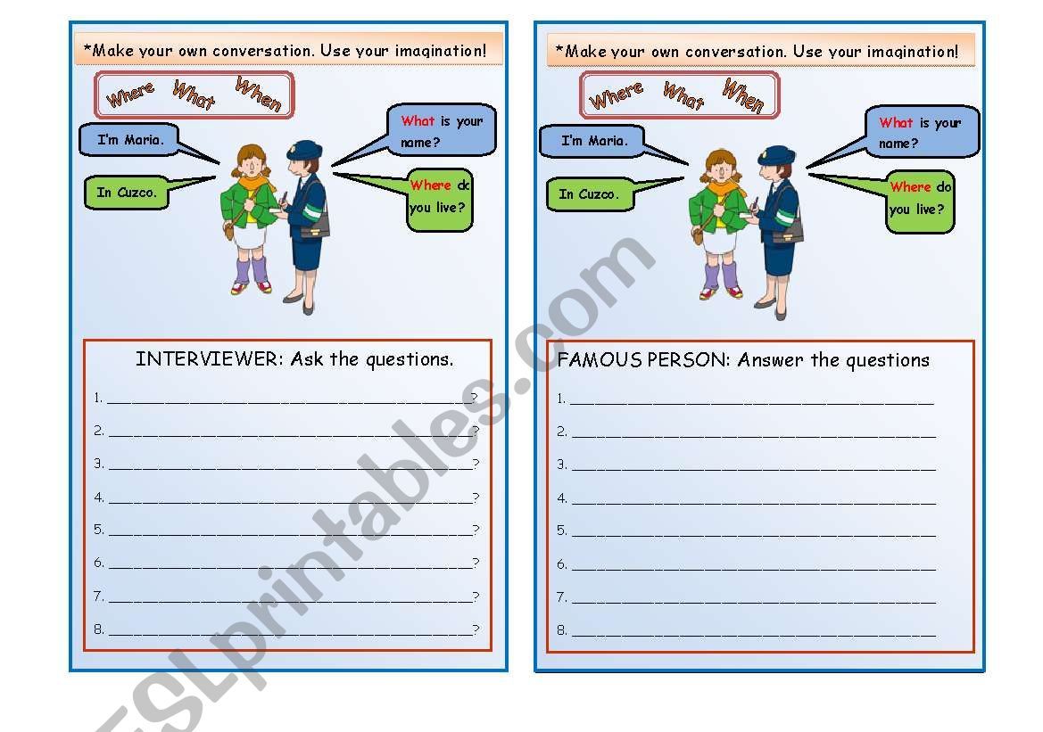 Conversation worksheet