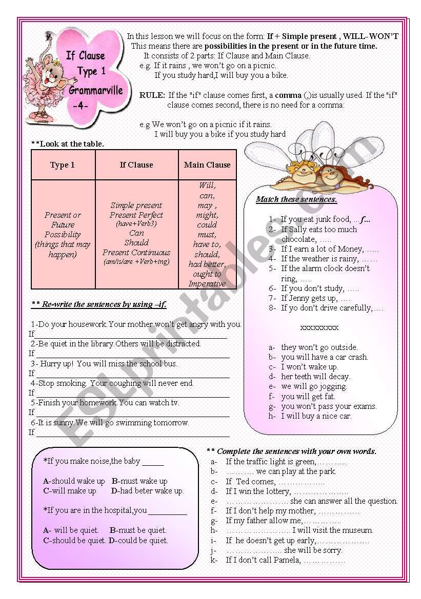 Grammarville 4- If clauses type 1