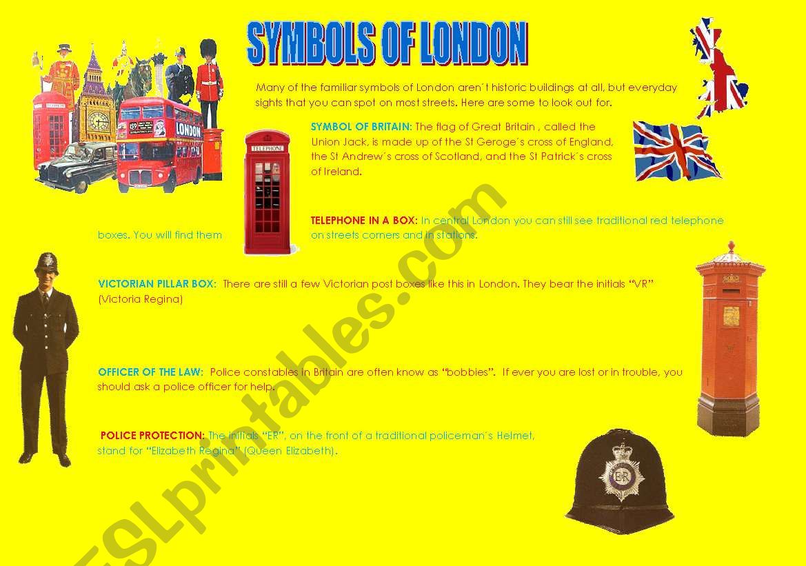 Symbols of London - Part1 worksheet