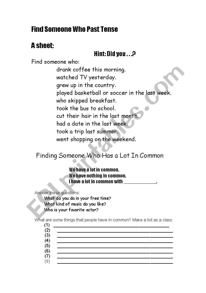 Socializing Strategies worksheet