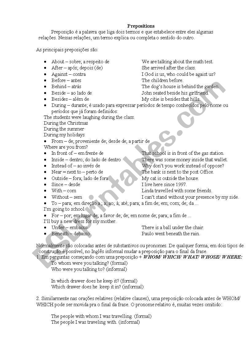 English Grammar worksheet