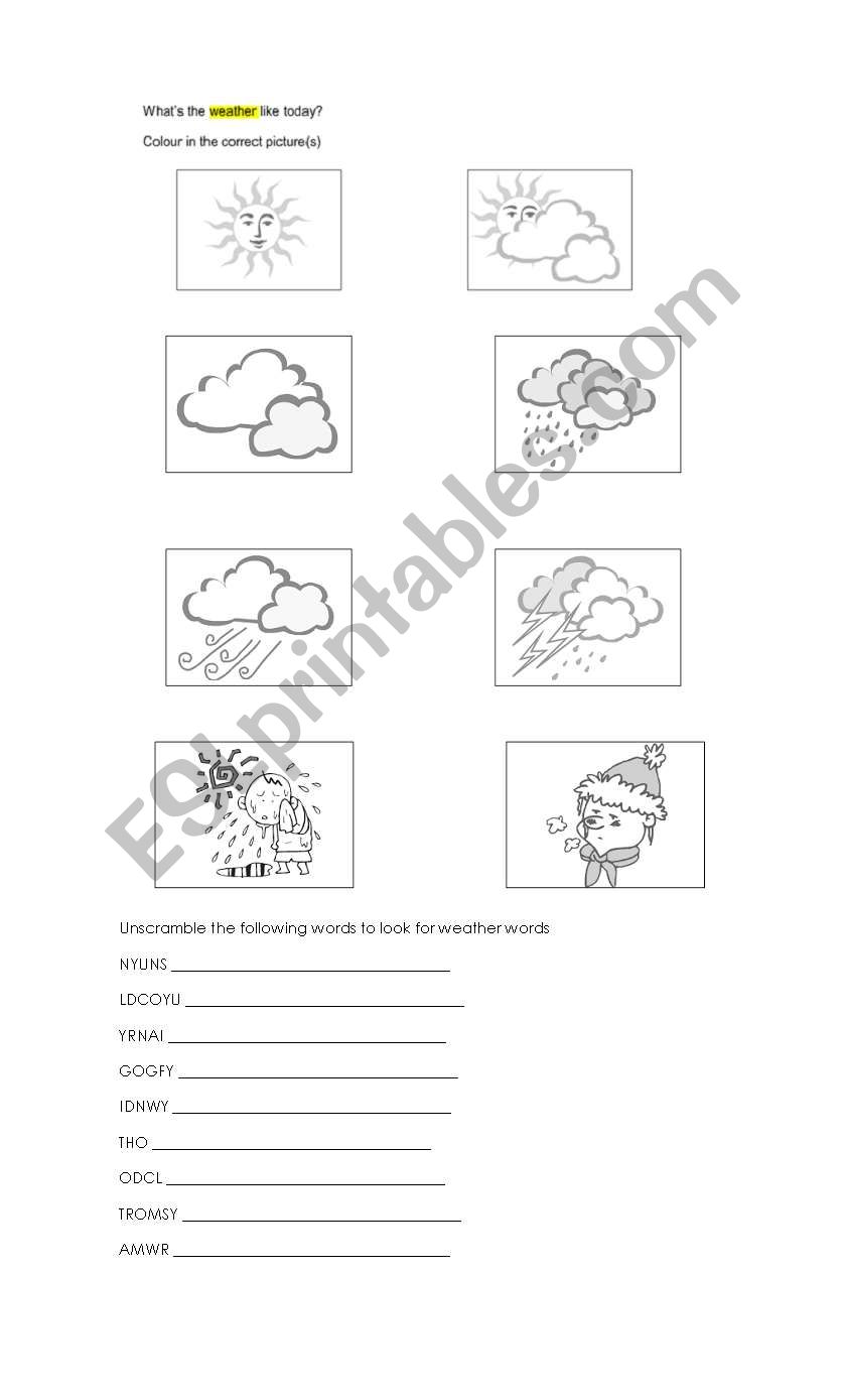 weather worksheet