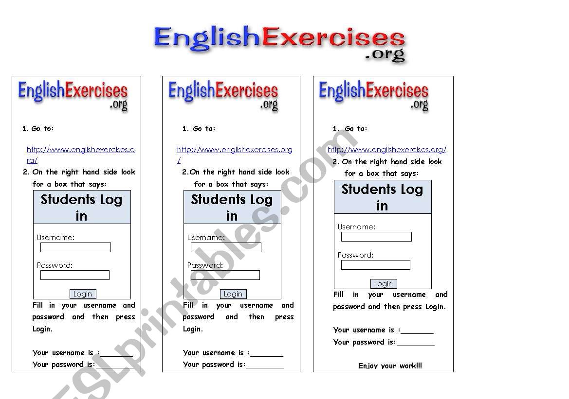 Instructions for pupils: How to get to their online notebook on the ESL site