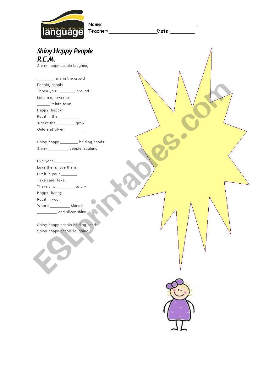 Shiny Happy People worksheet