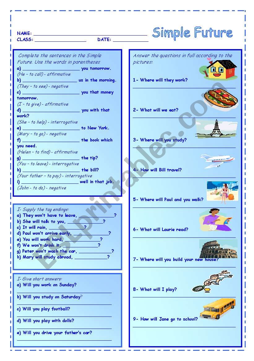 Simple Future worksheet