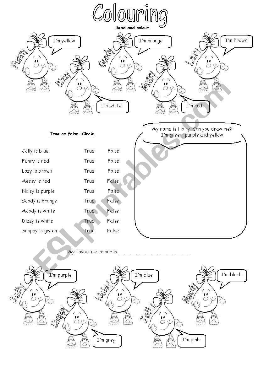 Colouring worksheet