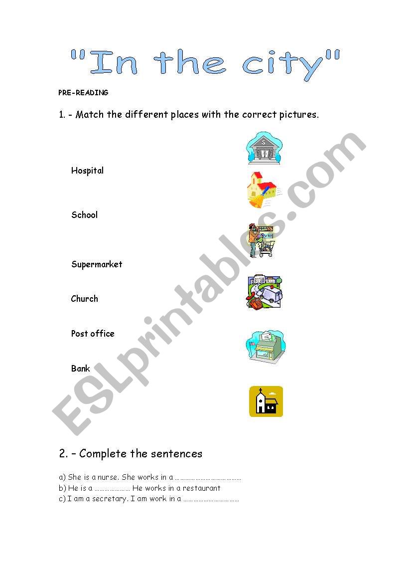 In the city !! worksheet