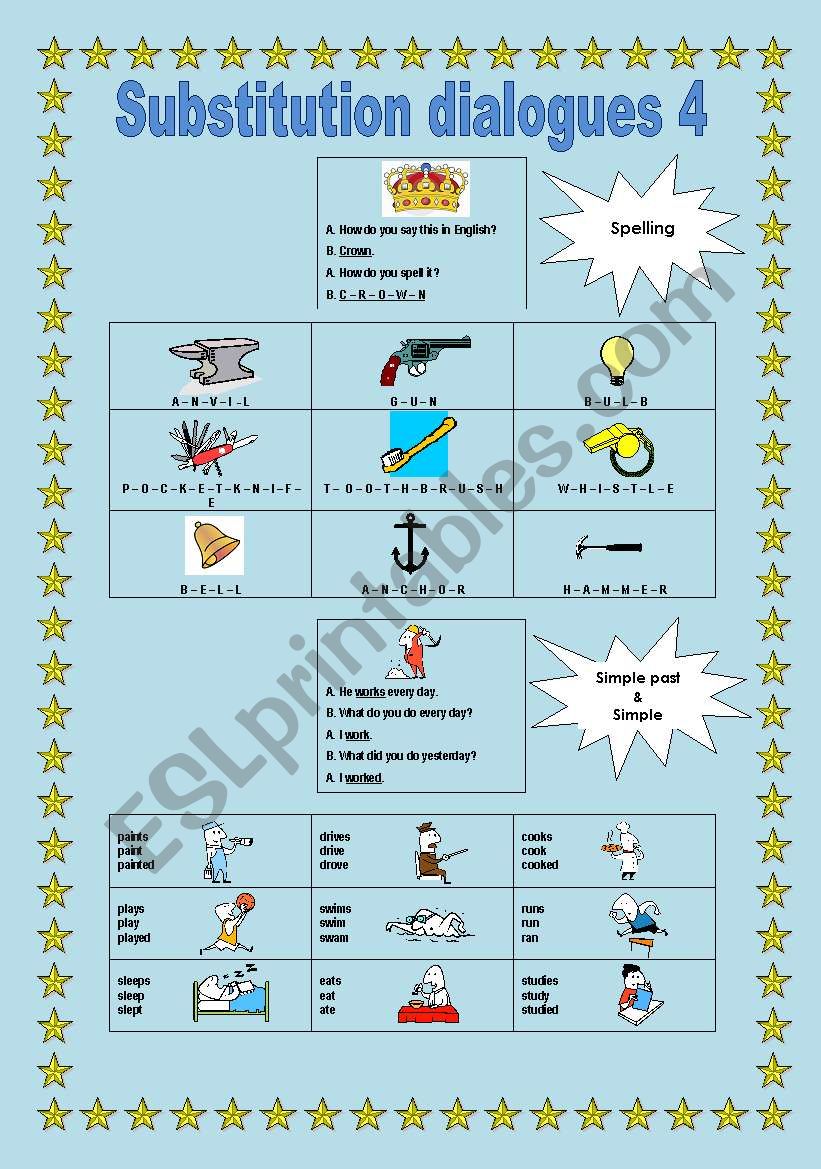 Substitution Dialogue 4 worksheet