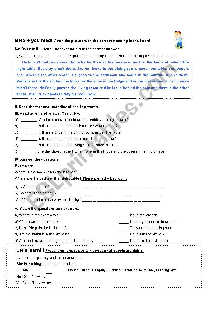 At home worksheet