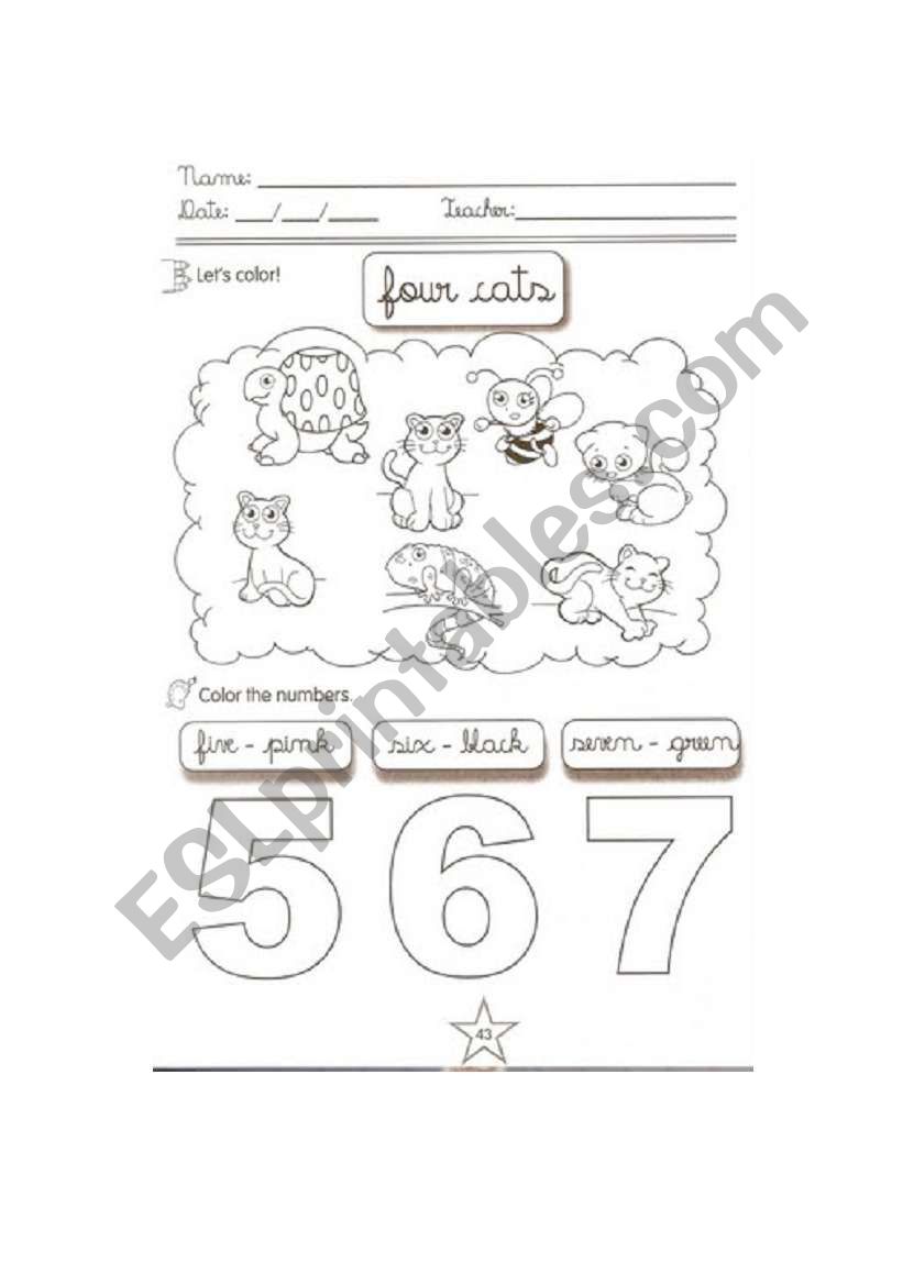 animals and numbers worksheet
