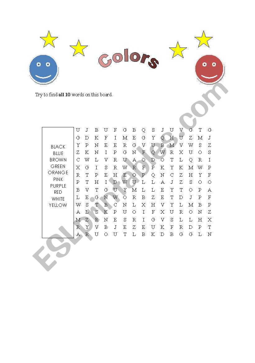 colors worksheet