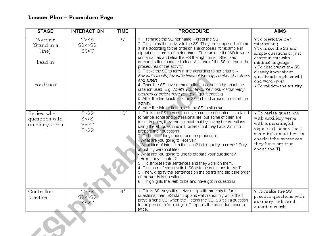 Questions with auxilary verbs worksheet