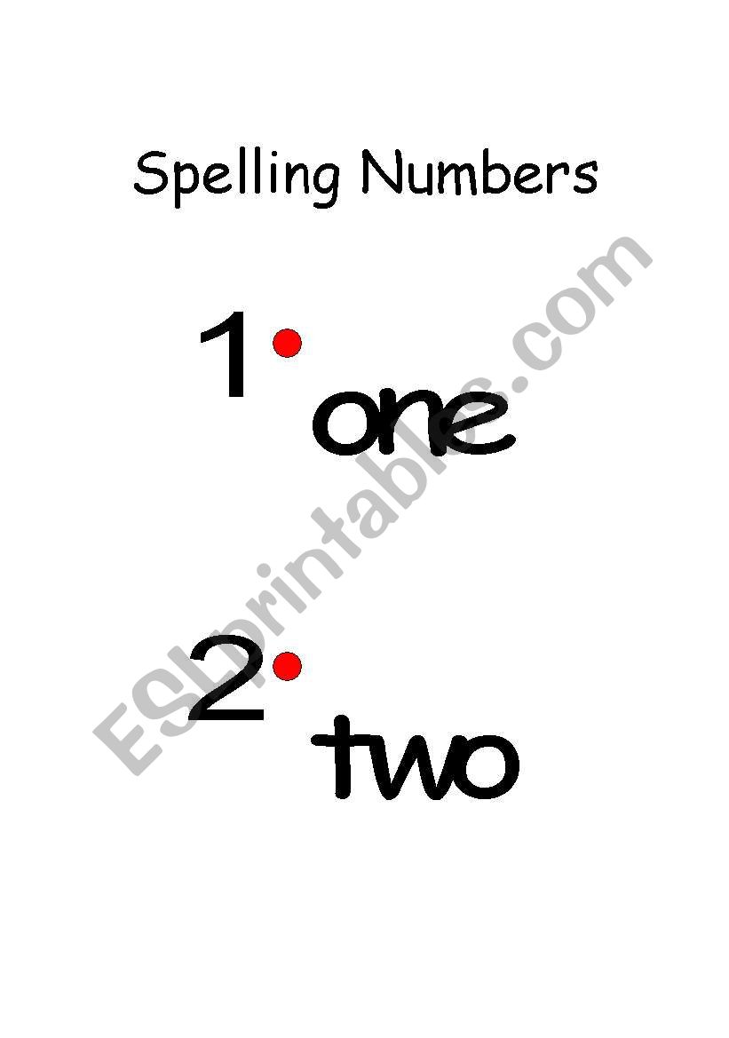 English worksheets: spelling numbers