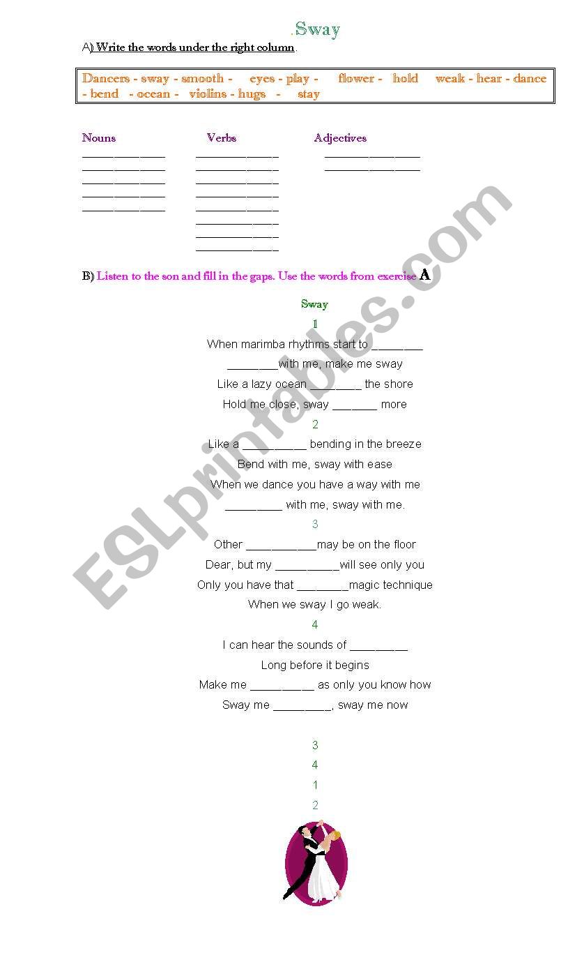 Sway by Michael Buble worksheet
