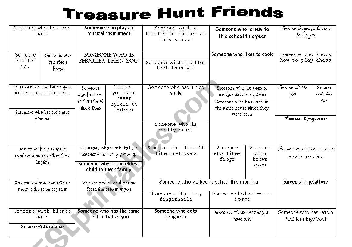 Treasure Hunt  worksheet