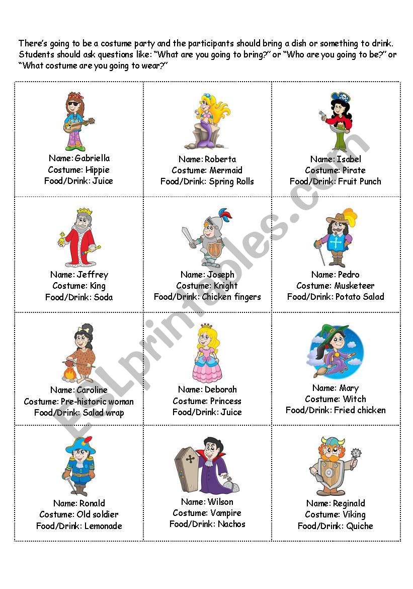 Costume Party 2 worksheet