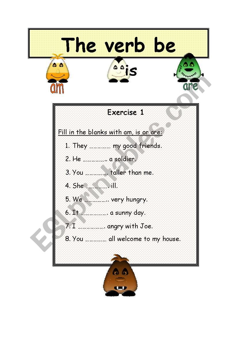 verb to be- part1 worksheet