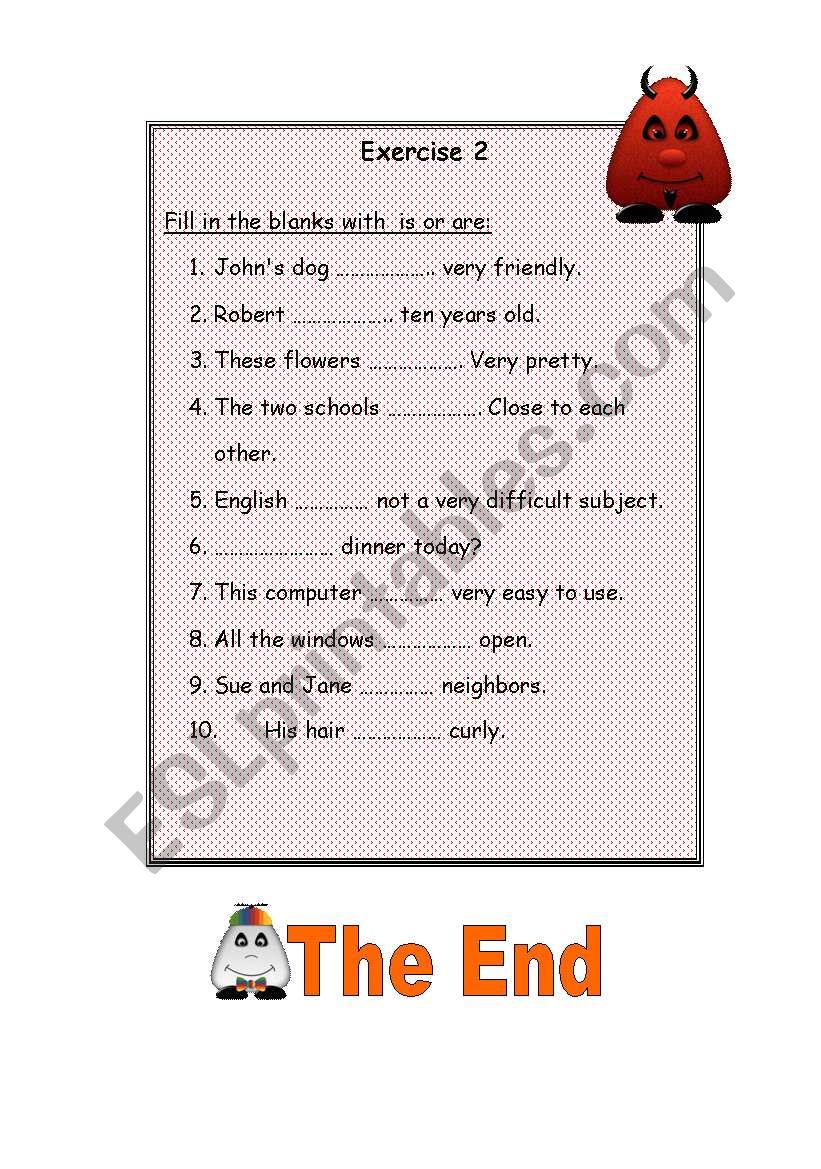 verb to be- part2 worksheet