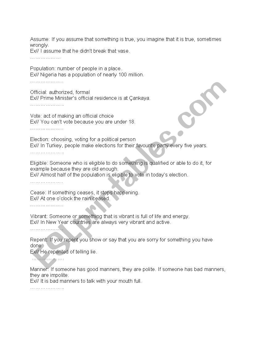 dictionary exercise worksheet