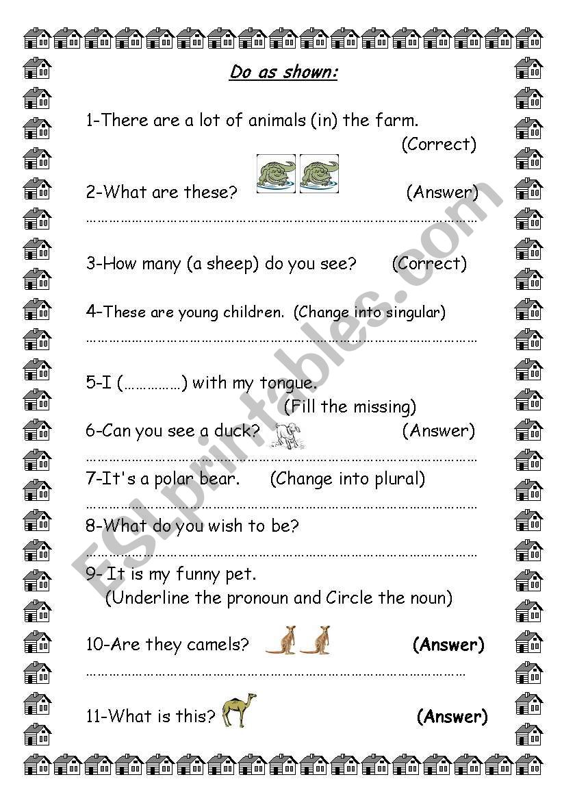 Do as shown worksheet