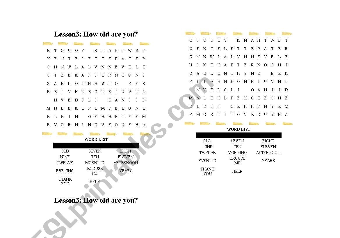 how old are you worksheet