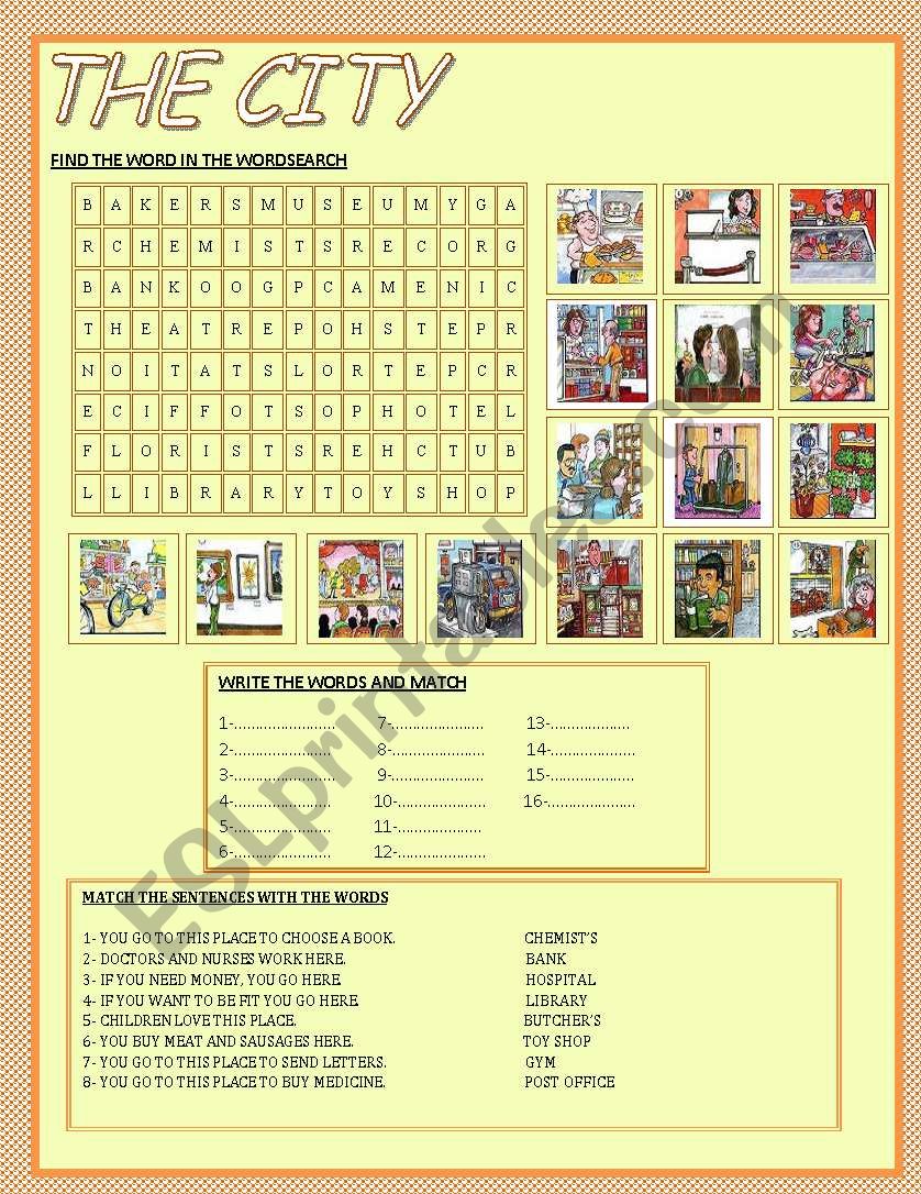 THE CITY 1 worksheet