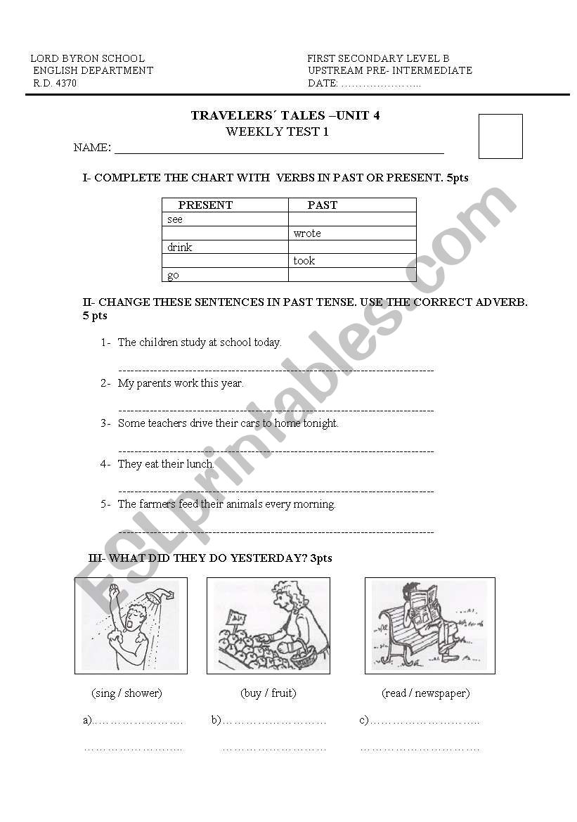 PAST SIMPLE worksheet