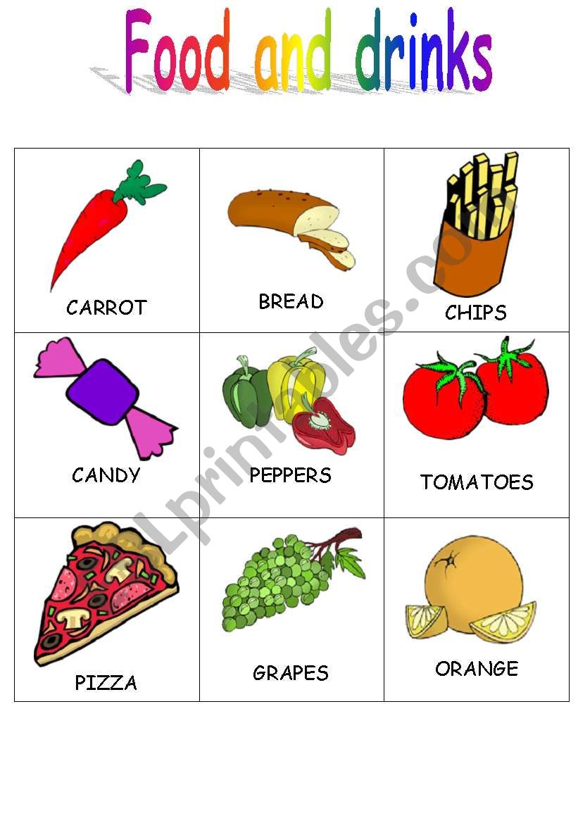 Food and drinks flashcards 2/4