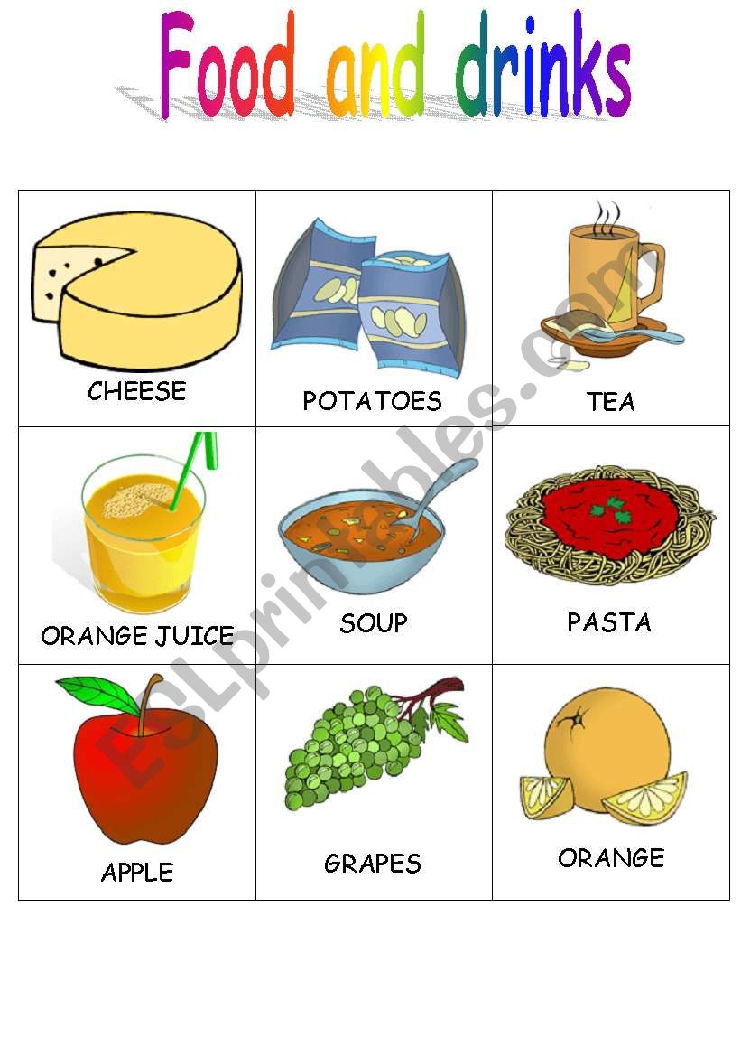 Food and drinks flashcards 3/4