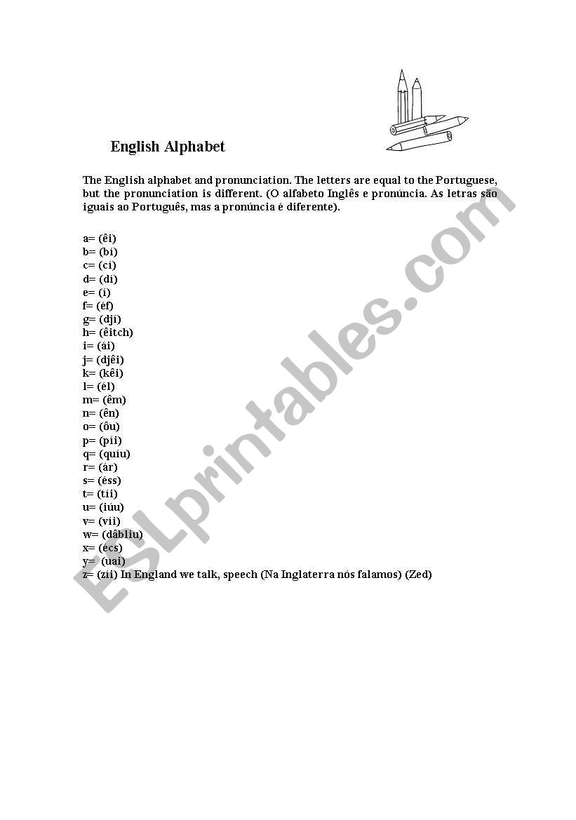 English Alphabet worksheet