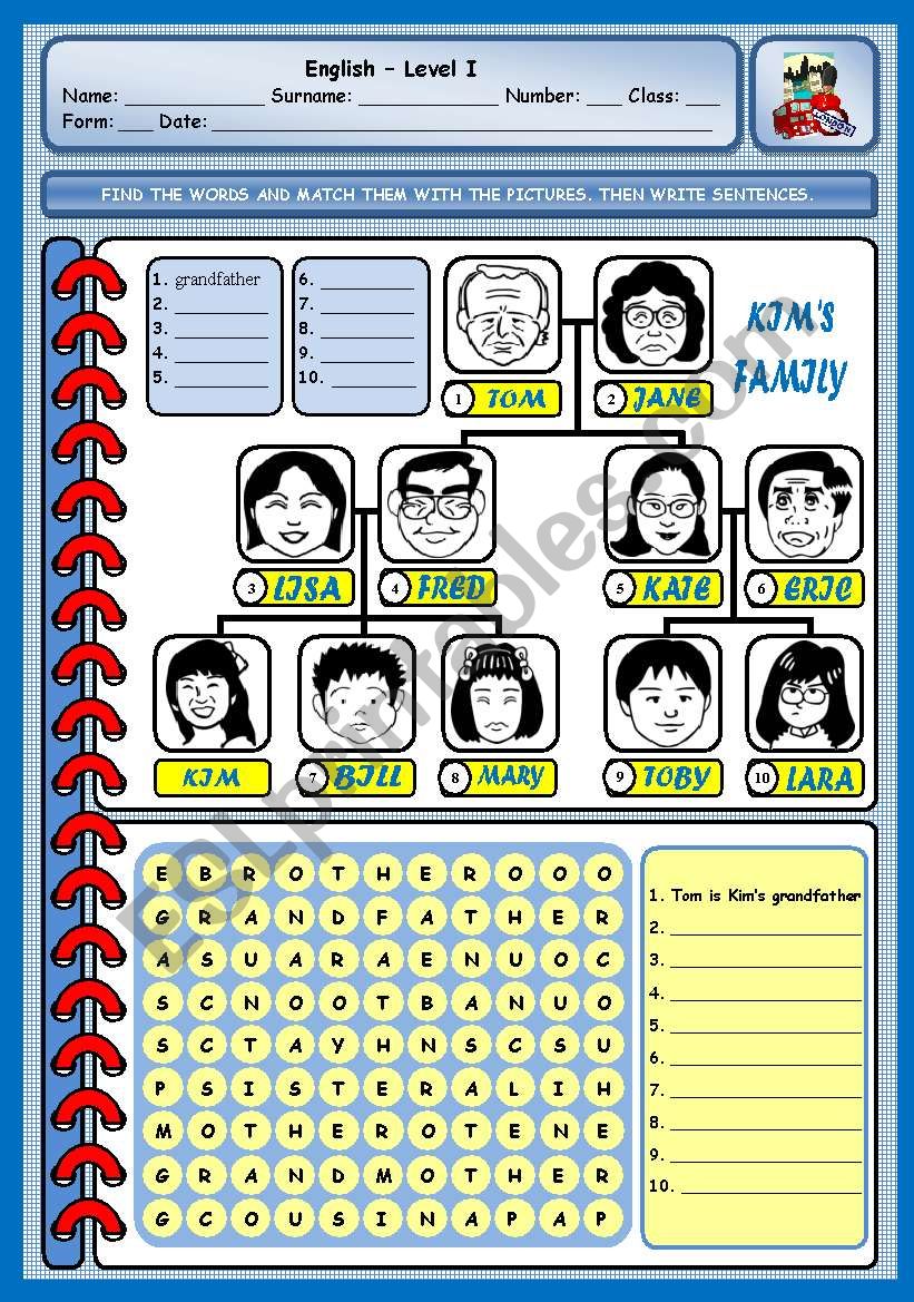 FAMILY  worksheet