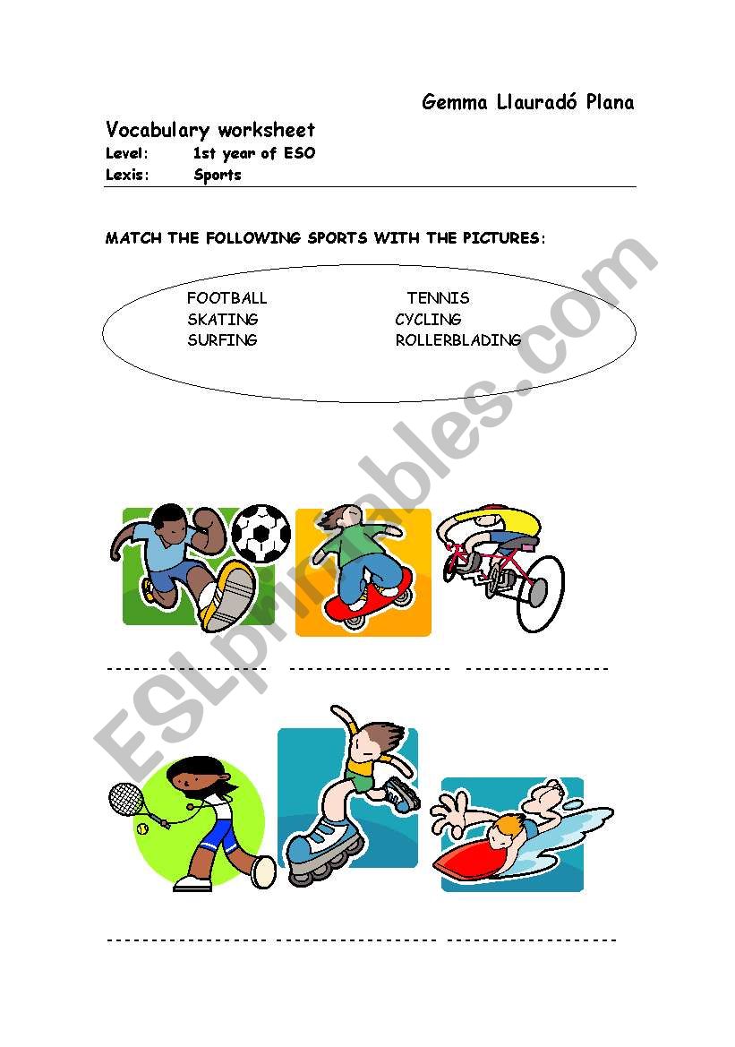 Sports worksheet