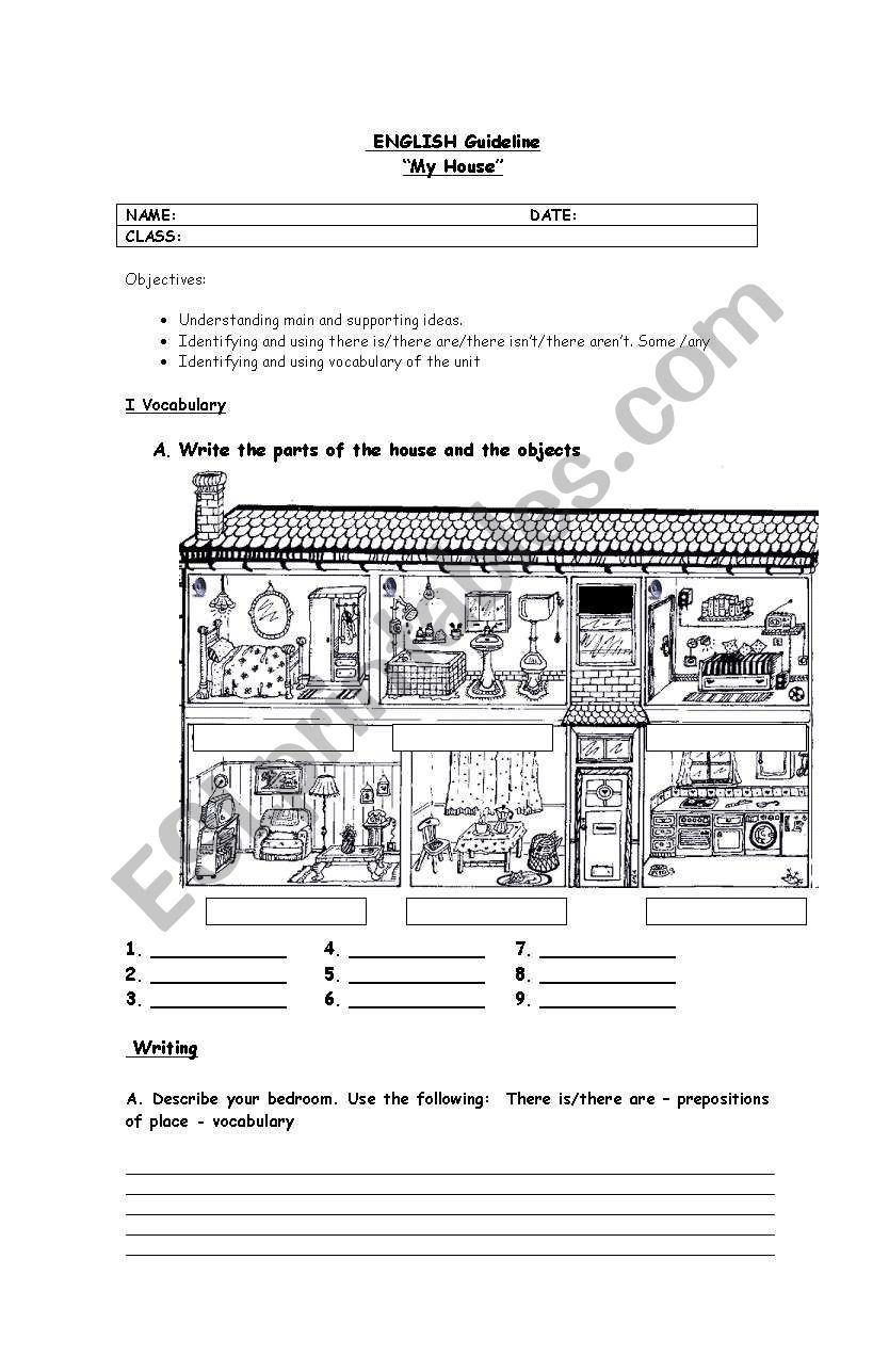 My house worksheet