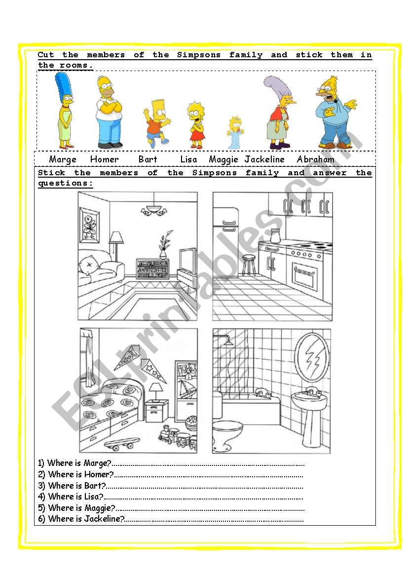 The Simpsons: Parts of the House & Prepositions of Place