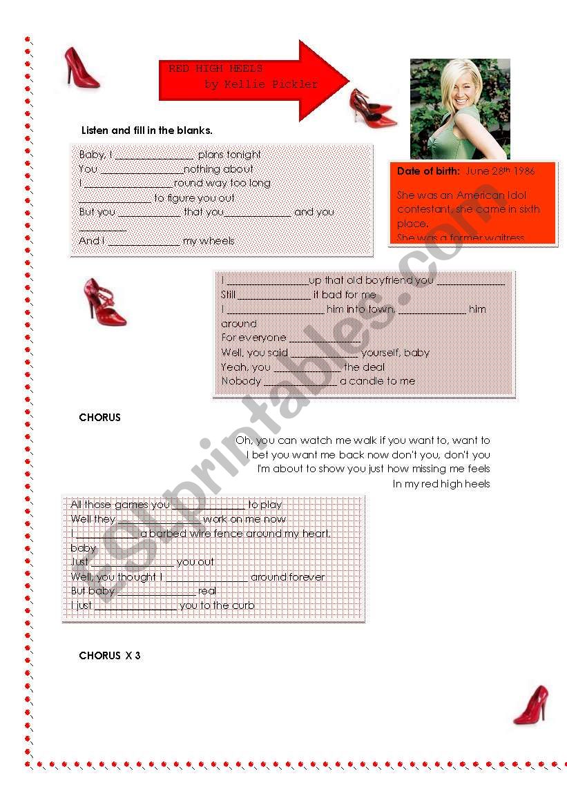 song Red high heels by Kellie Pickler