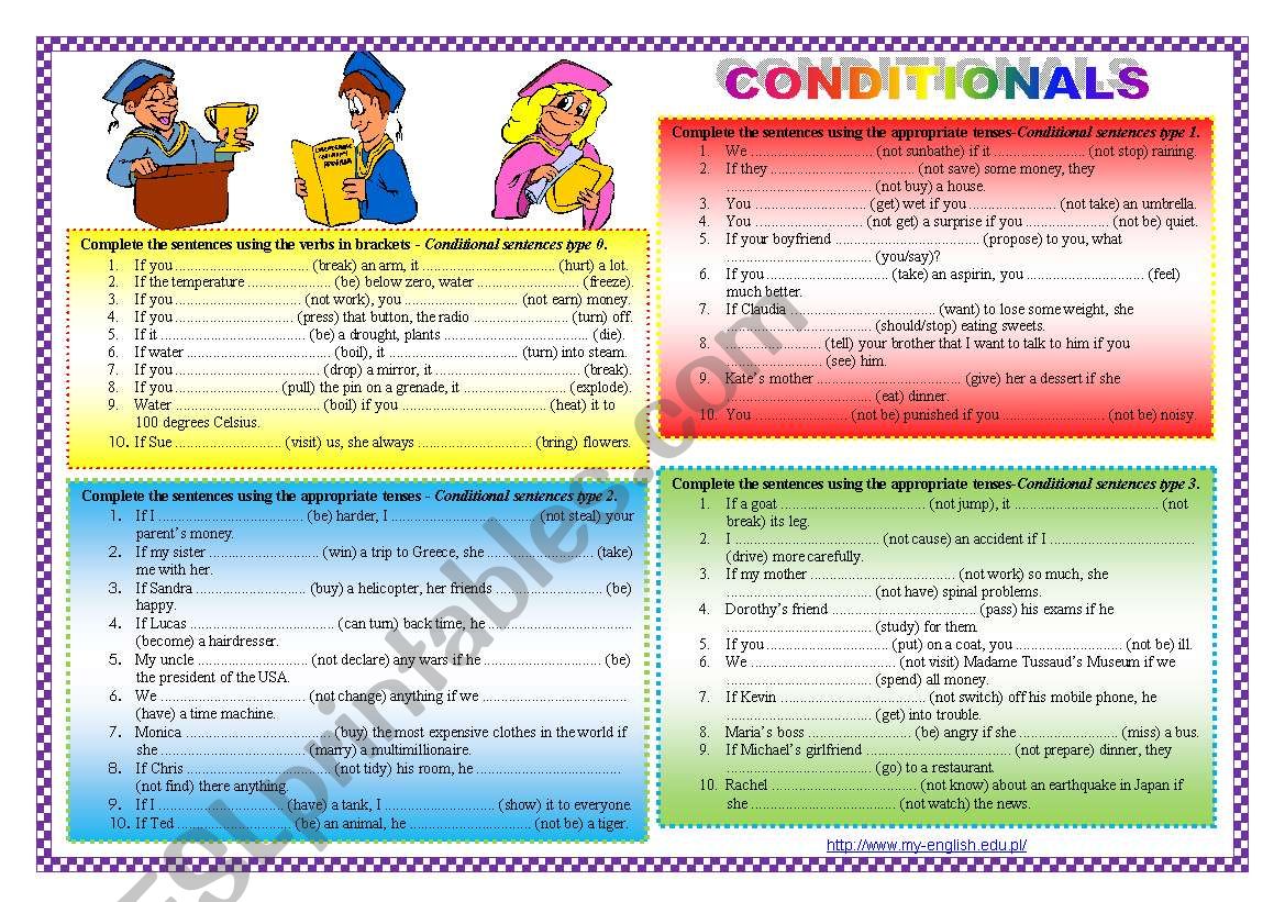 CONDITIONALS - all types worksheet