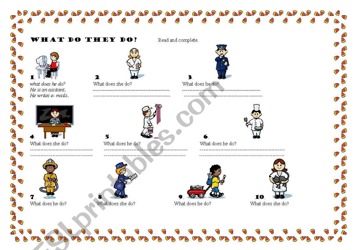What do they do? worksheet