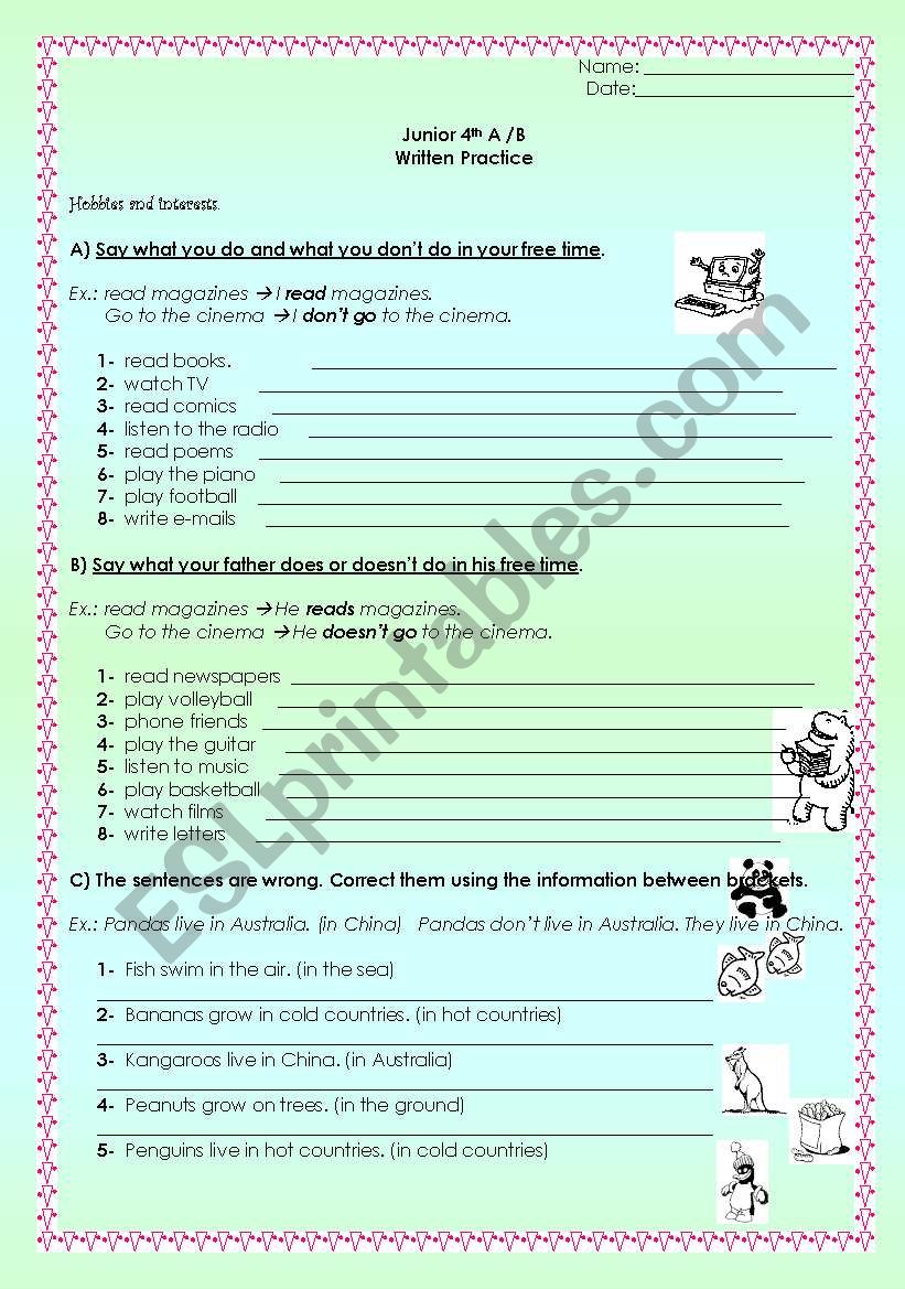 Simple Present 2 worksheet