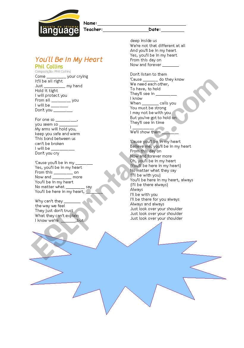 Song worksheet