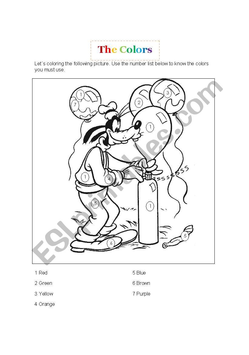 The colors worksheet