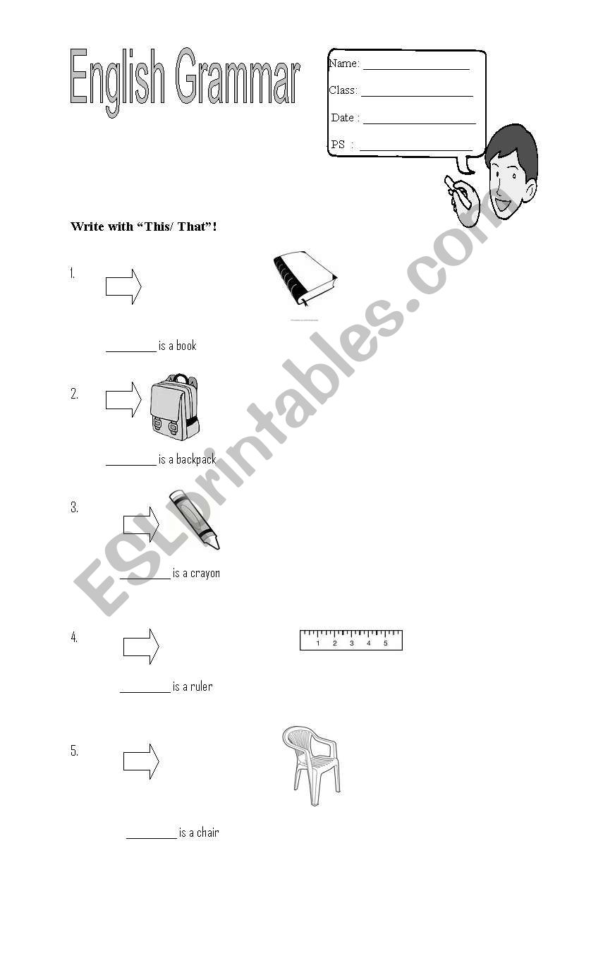 things in the class worksheet