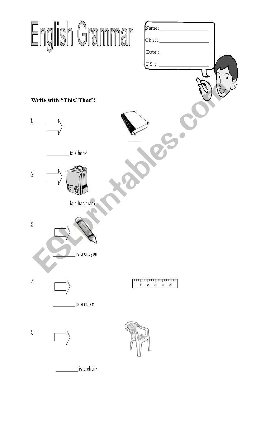 things in the class worksheet