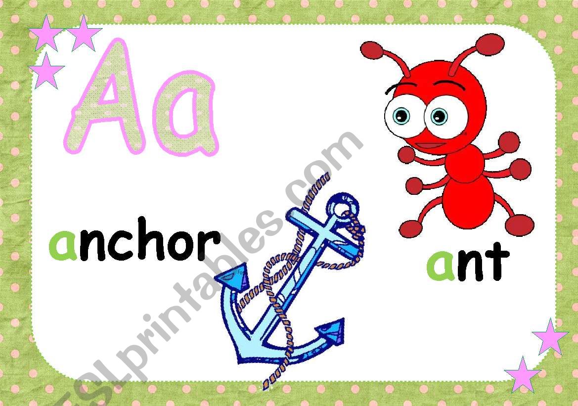 ALPHABET FLASH CARDS ****** A  -E ****** 1/5