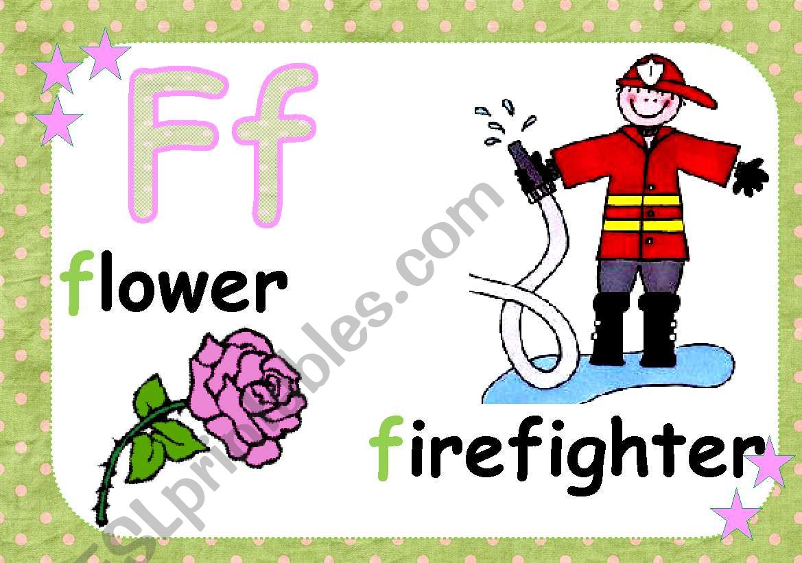 ALPHABET FLASH CARDS ****** F -J ****** 2/5