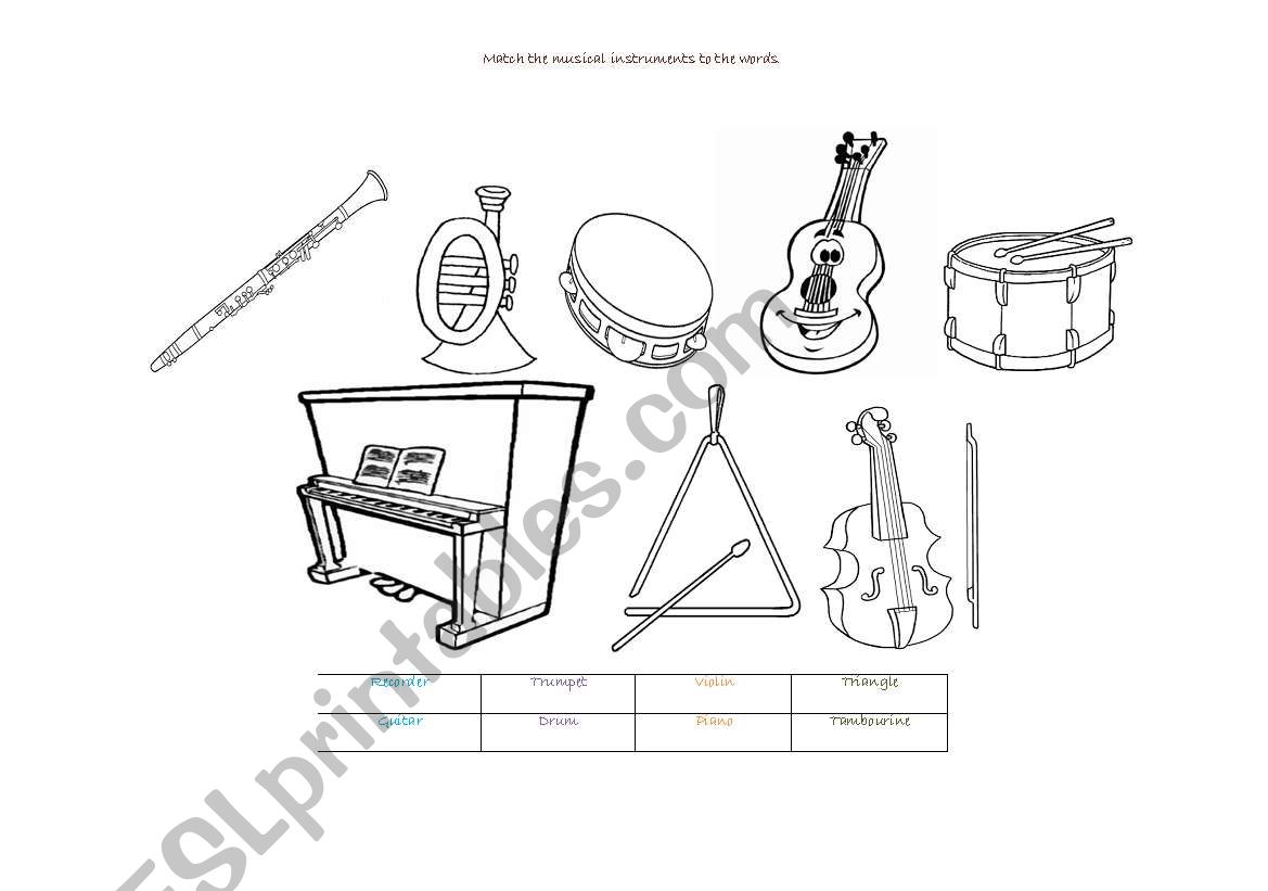 Musical Intruments worksheet
