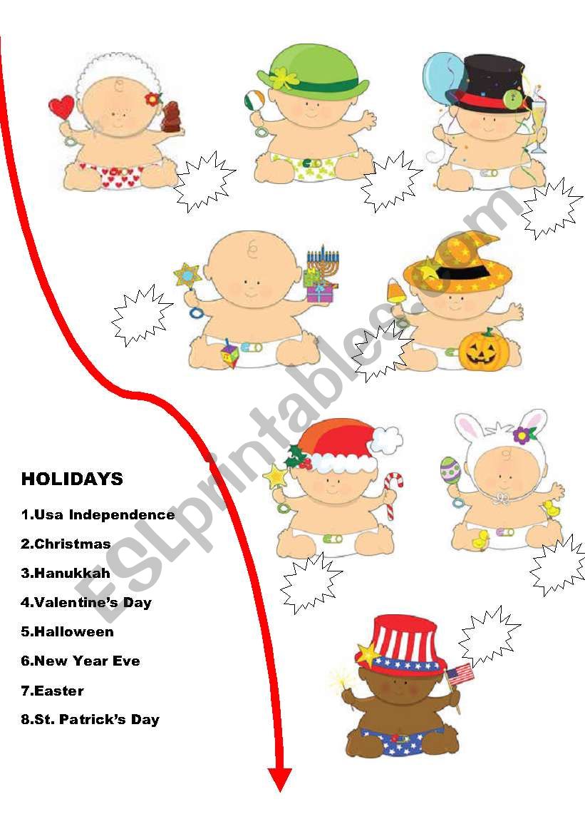 USA HOLIDAYS worksheet