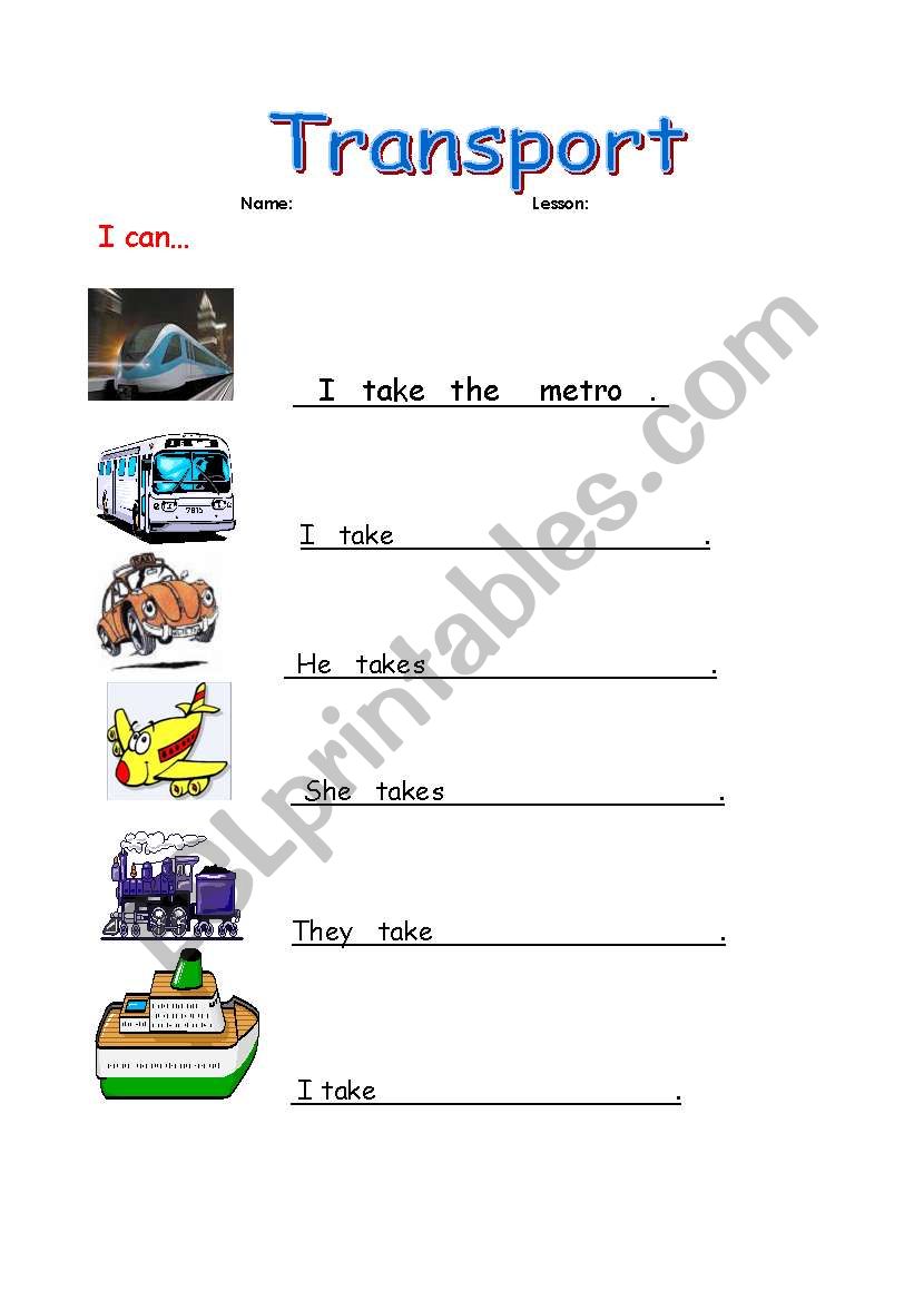 transport worksheet