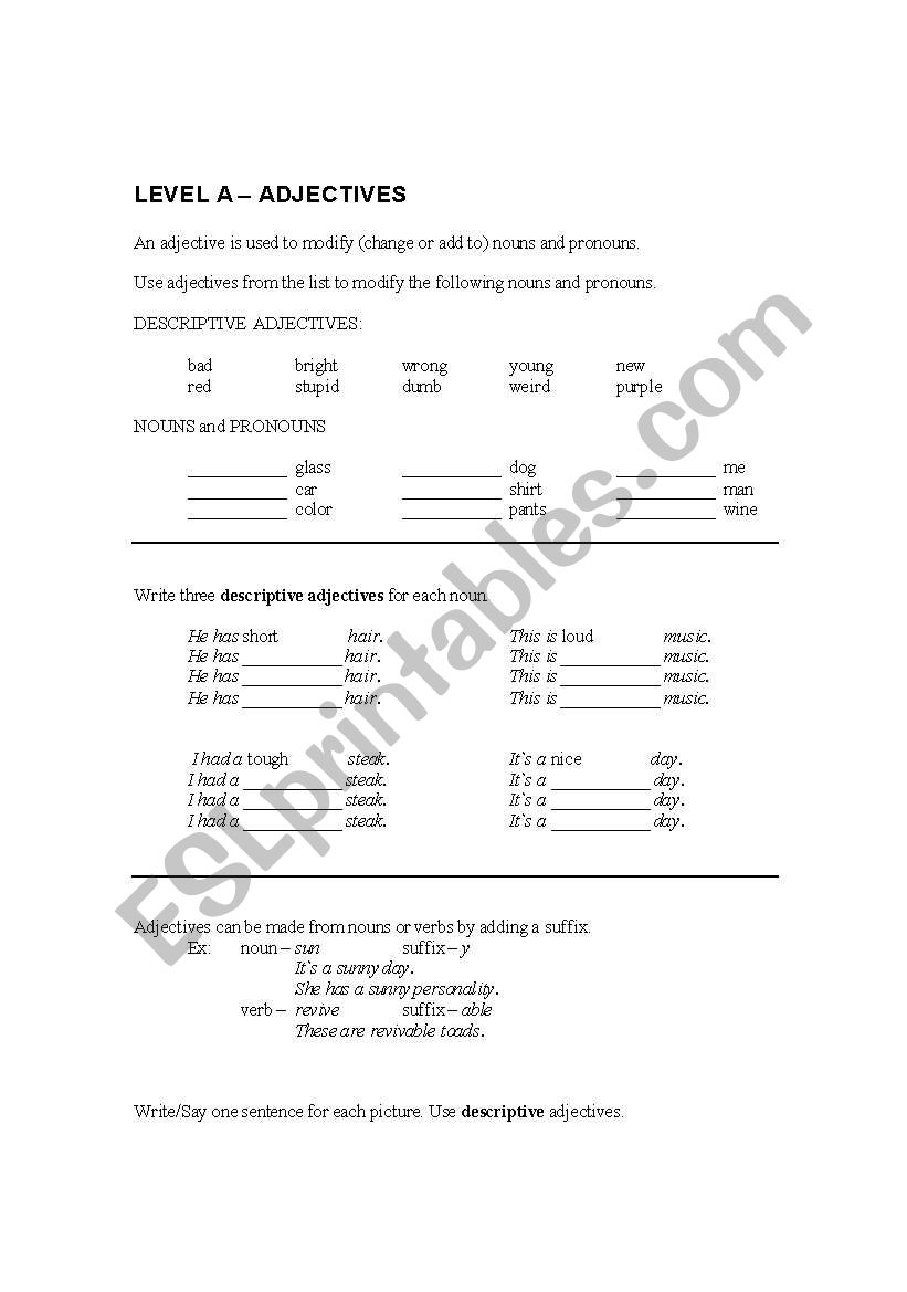 Adjectives 1 Lower Intermediate