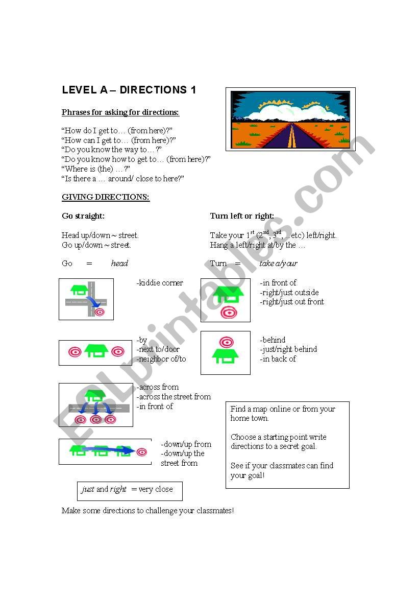 Giving Directions Elementary (common expressions)